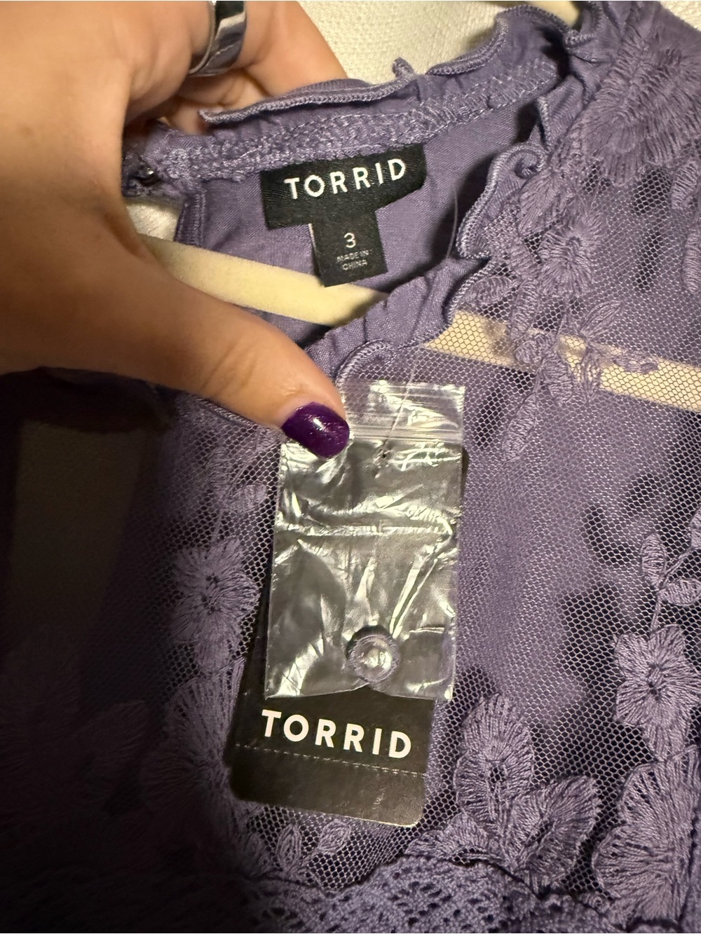 Torrid K Heron Lace Insert Flutter Short Sleeve Top Size 3X - Picture 3 of 9